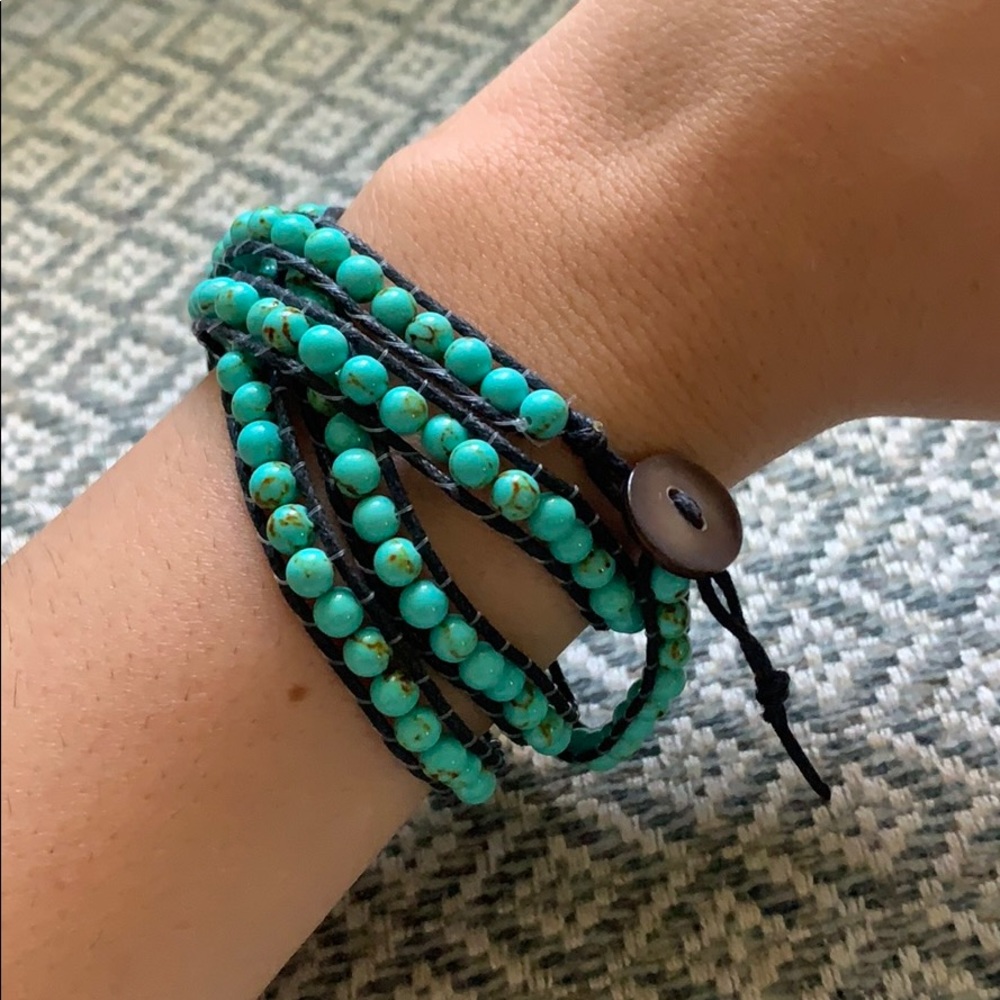 Beautiful turquoise beaded wrap bracelet